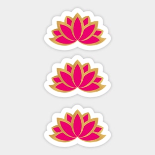 Pink and gold lotus sticker pack Sticker